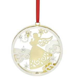 New Lenox Angel Round Metal Ornament